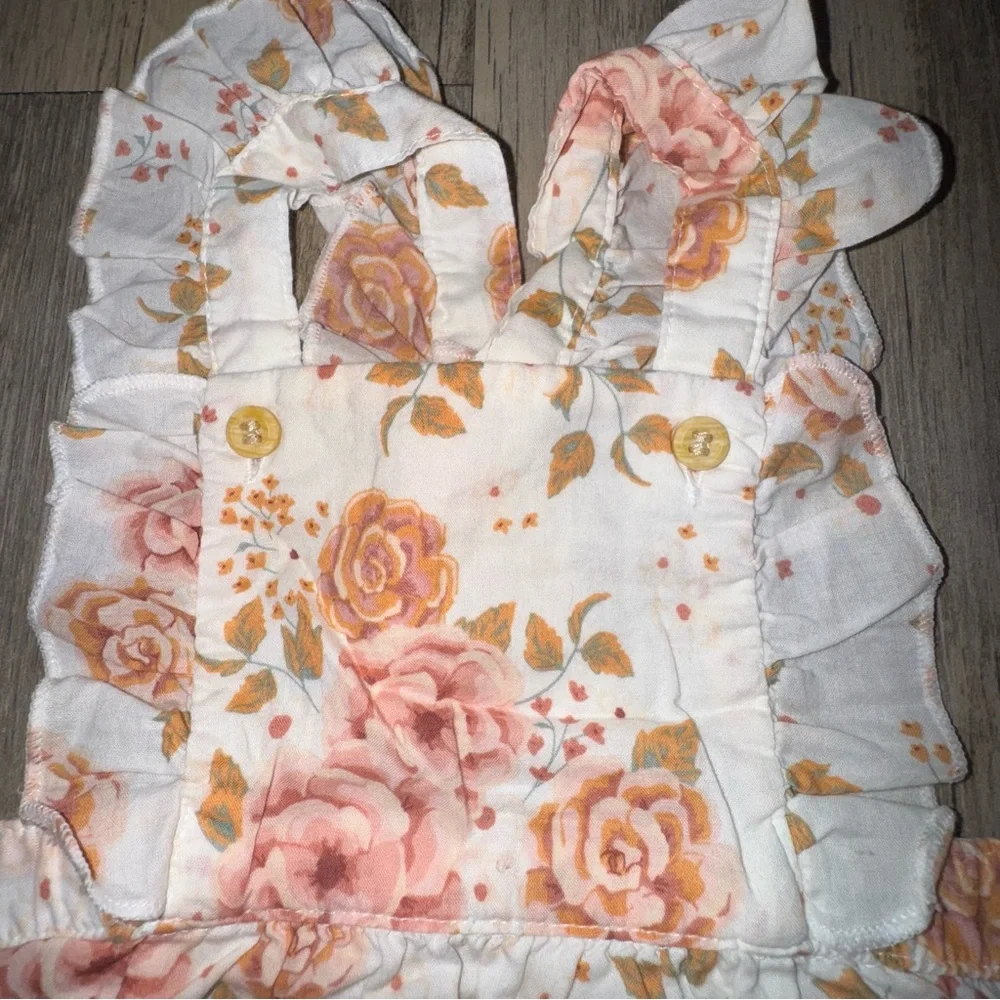 H&M Floral Baby Romper with Ruffle Straps